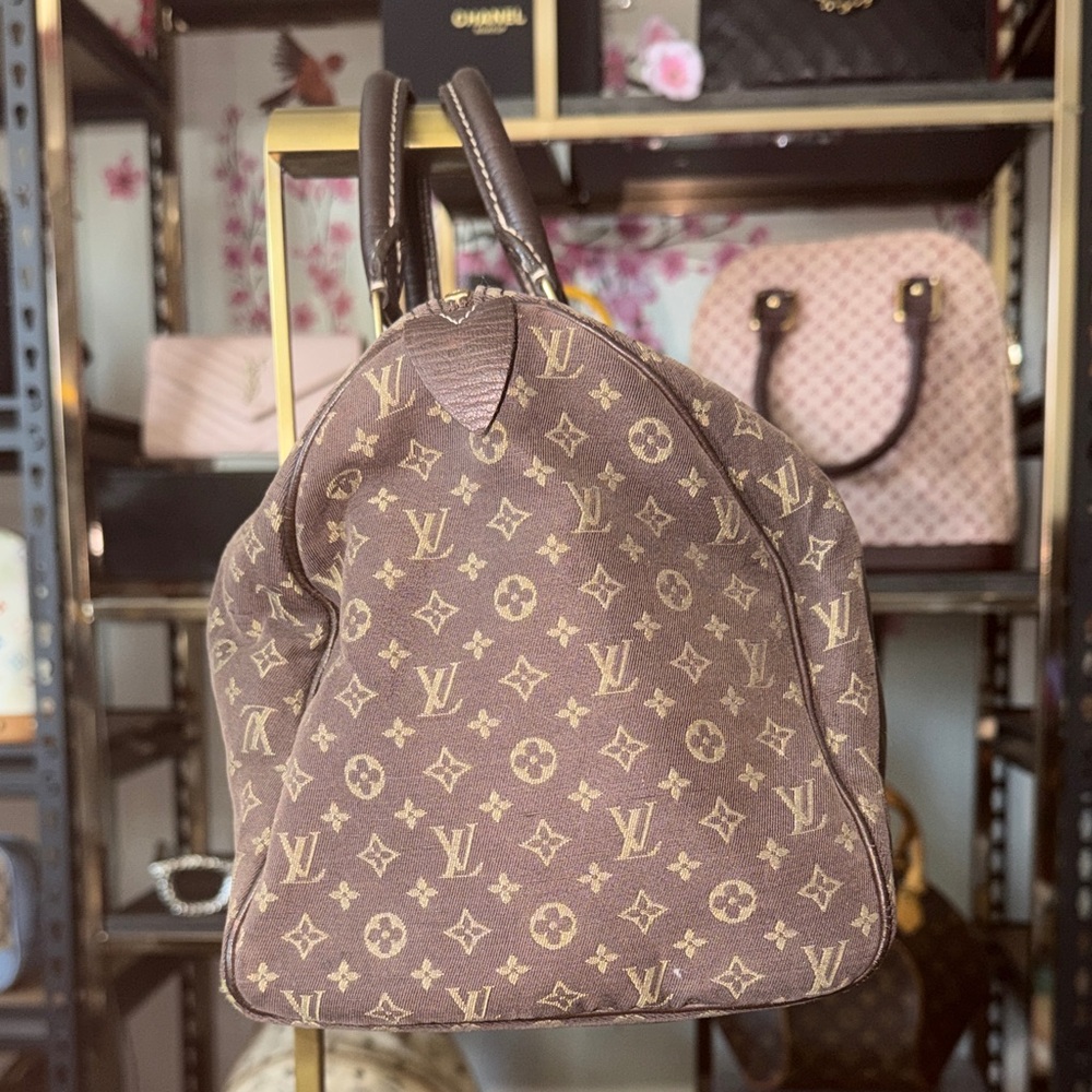 Louis Vuitton Brown Mini Lin Speedy 30 Monogram Top-Handle Bag - Picture 5 of 8